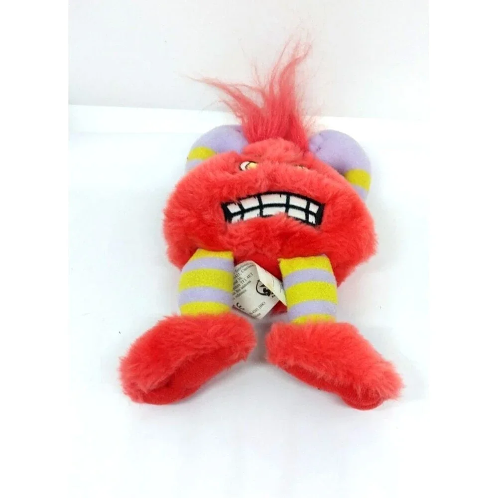 Vintage 1998 Silly Slammers Bean Bag Plush Fitz Red Furry Monster No Sound